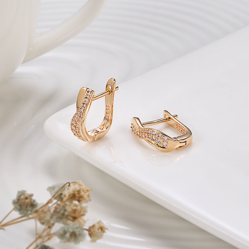 Zircon-embedded Earrings Women