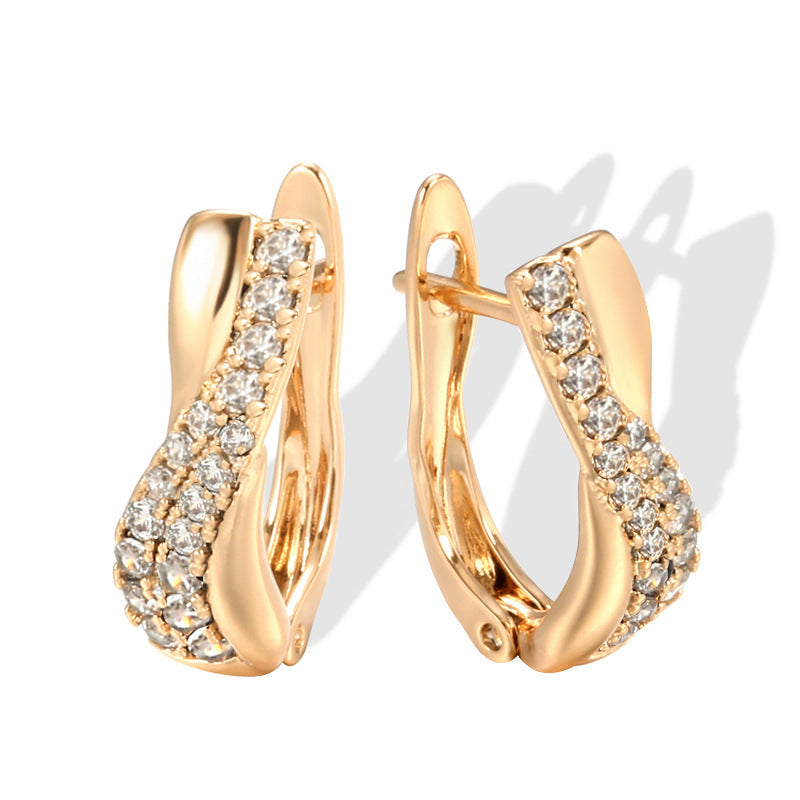 Zircon-embedded Earrings Women