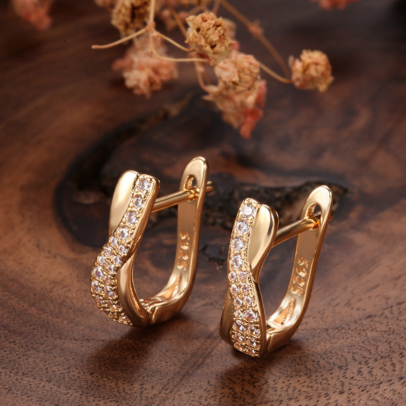 Zircon-embedded Earrings Women