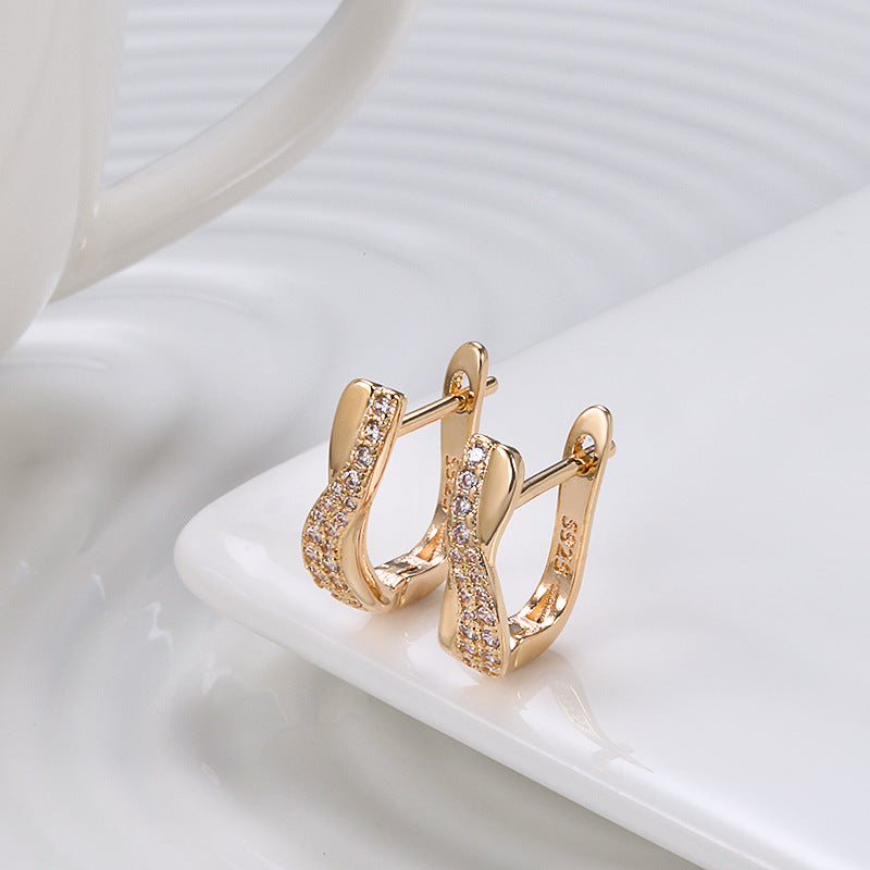 Zircon-embedded Earrings Women