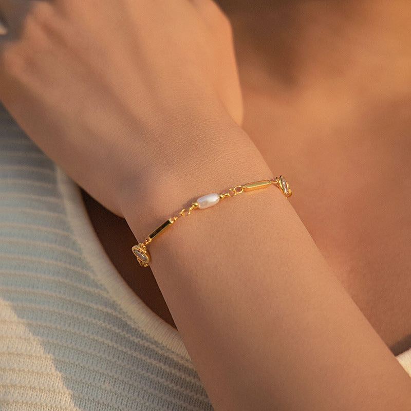 18K Retaining Inlaid Zircon Bracelet